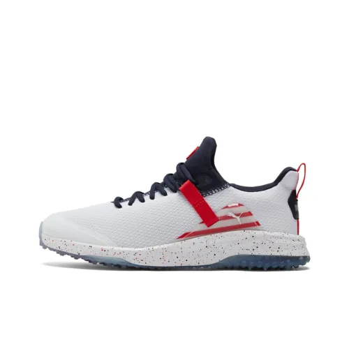 PUMA Evo Cat II Амортизирующие шоки Противоскользящие Устойчивые к истиранию Низкий топ Беговые кроссовки Мужские Белый Синий Красный