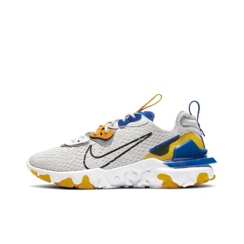 nike React Vision Slip Resistant Abrasion Resistant Легкий Низкий Топ Беговые кроссовки Женские Серый Желтый Синий
