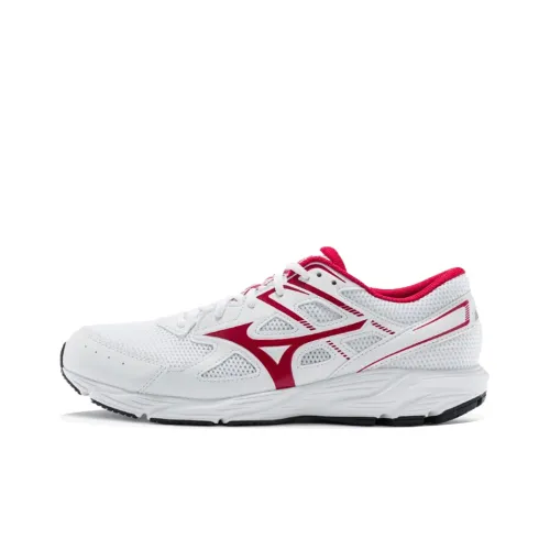 Mizuno Maximizer 23 Slip-resistant Abrasion-resistant Breathable Low-Top Training Running Shoes Unisex White Red Мицубо Максимайзер 23 Противоскользящий Устойчивый к истиранию Дышащий Низкий Верх Тренировочные Беговые Кроссовки Унисекс Белый Красный
