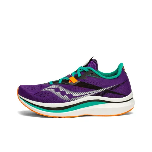 Saucony Shock Absorbers Slip-Resistant Abrasion-Resistant Low Top Carbon Plate Casual Running Shoes Women's Purple Сaucony Шок Absorbers Противоскользящие Устойчивые к Износу Низкий Топ Карбоновая Плита Повседневные Беговые Кроссовки Женские Фиолетовые
