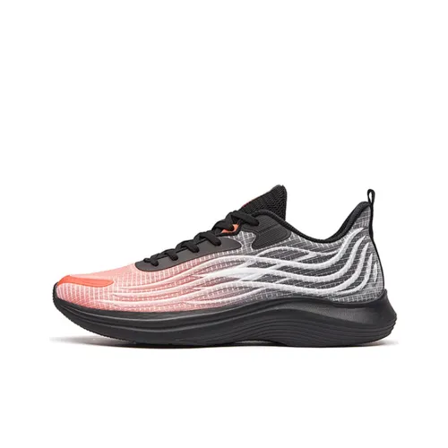 Erke Huanshi Нижняя юбка Устойчивая к истиранию Низкий топ Беговые кроссовки Мужской Черный Оранжевый