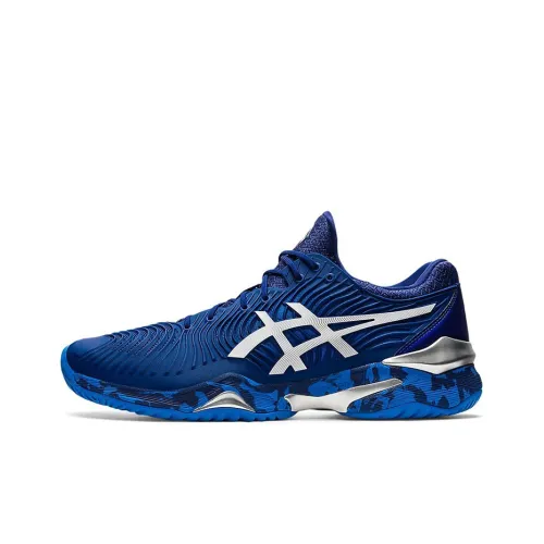 Asics Court FF 1 NOVAK Износостойкие Дышащие Низкие Беговые кроссовки Мужские Синие Белые