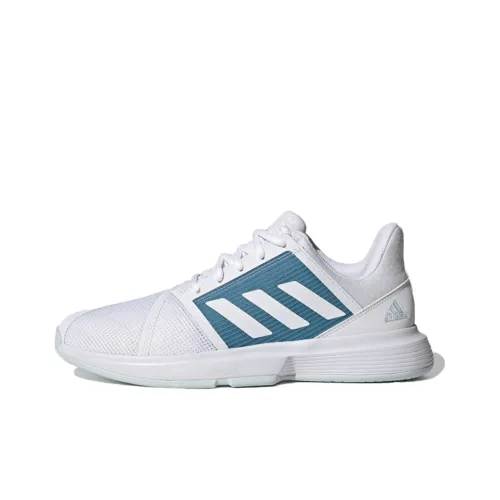 Adidas Courtjam Bounce Амортизация и Дышащий Низкий Топ Теннисные Кроссовки Мужские Белые и Синие