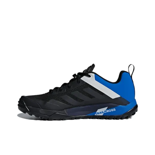 Adidas Terrex Trail Cross SL Slip-Resistant Low Top Hiking Shoes Men's Blue Black Adidas Terrex Trail Cross SL Slip-Resistant Низкий Топ Походная обувь Мужская Синий Черный