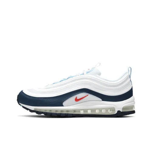 Nike Air Max 97 Low Беговые кроссовки Мужские Белые Синие