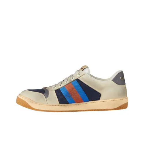 GUCCI Screener Потертый Обувь Стильный Скейтбординг Мужской Серый Белый Потертый