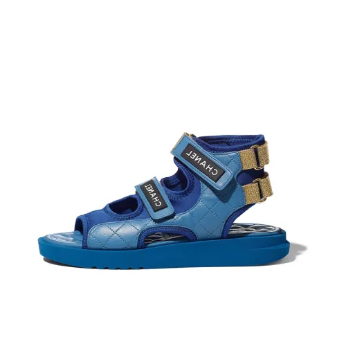 CHANEL Пляжные сандалии Женские Синий Черный