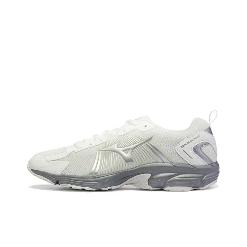 Mizuno Shock Absorbers Slip-resistant Abrasion-resistant Breathable Low-top Casual Running Shoes Unisex White Silver Мицубо Шок Абсорберы Противоскользящие Устойчивые к истиранию Дышащие Низкие Кеды Повседневные Беговые Кроссовки Унисекс Белый Серебряный
