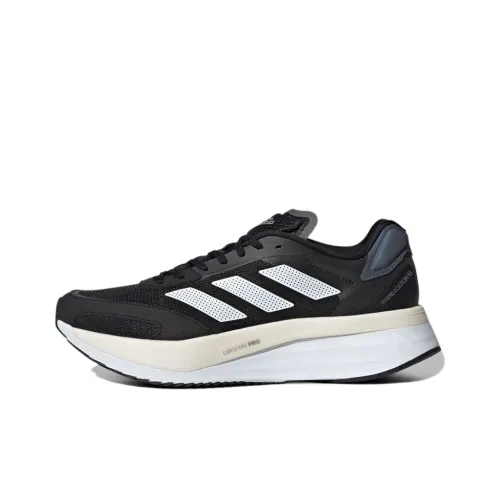 Adidas Adizero Boston 10 Slip-Resistant Низкие Беговые Кроссовки Унисекс Черный Белый