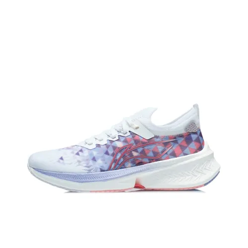 LINING Feidian Discovery Дышащий и Устойчивый Низкий Топ Беговые кроссовки Женские Белые Синие