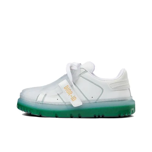 DIOR ID Низкий Топ Стильные Скейтбординги Женские Белый Зеленый