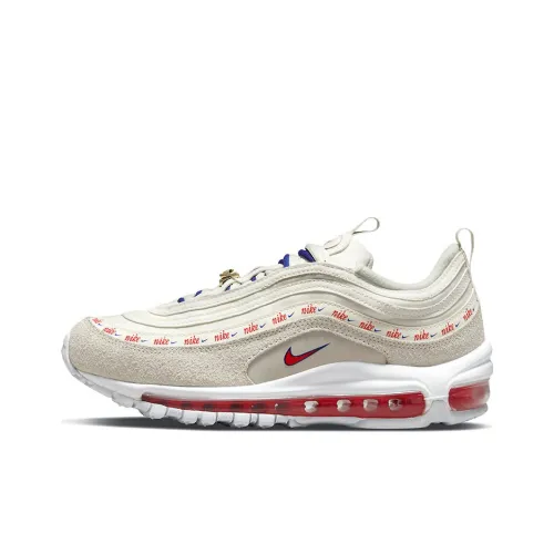 Nike Air Max 97 Low Топ Повседневные Беговые Кроссовки Женские Бежевый Красный Синий