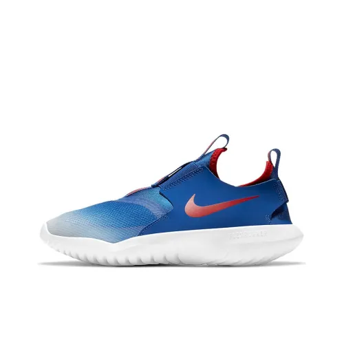 nike Flex Runner Амортизаторы Shock противоскользящие устойчивые к истиранию низкий топ беговые кроссовки Women's White Blue