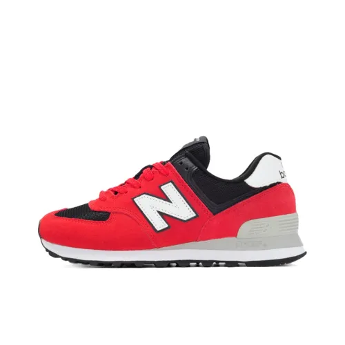 New Balance NB 574 Амортизация Устойчивость к истиранию Дышащие Низкие Кроссовки для бега Унисекс Черный Белый Красный