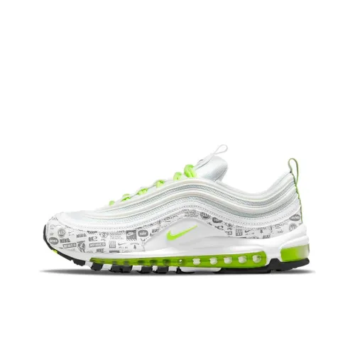 Nike Air Max 97 Low Топ Марафон Беговые кроссовки Мужской Белый Зеленый