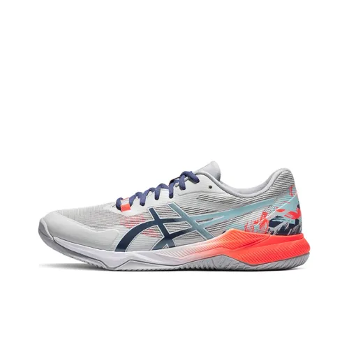 Asics Гель Tactic Амортизация Устойчивость к истиранию Дышащий Низкий Топ Беговые кроссовки Мужской Серый Синий