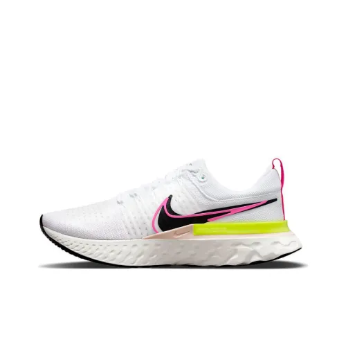 Nike React Infinity Run Flyknit 2 Low Топ Беговые кроссовки Мужской Белый черный розовый