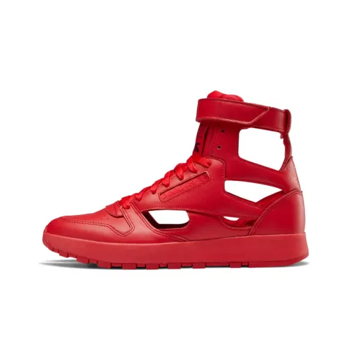Maison Margiela x Reebok Classic Leather Дышащие Высокие Беговые Кроссовки Унисекс Красные