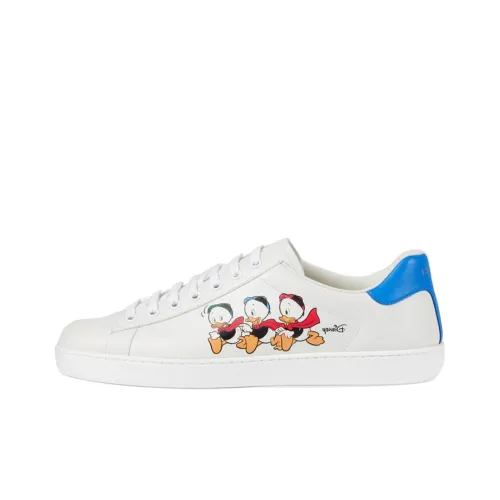 Disney x Gucci Ace Стильные Скейтбординги Мужские Белый Синий