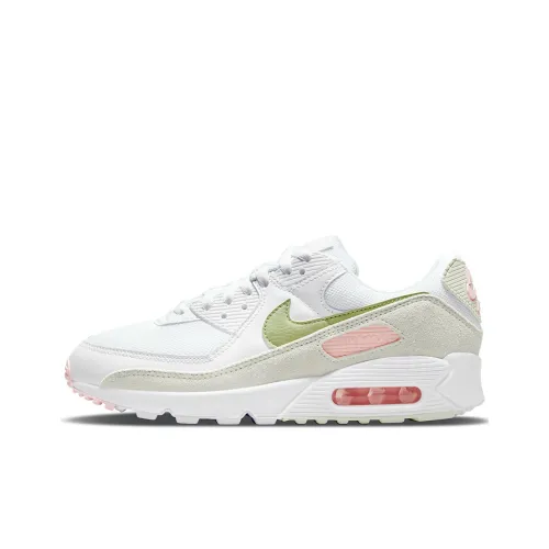 Nike Air Max 90 Low Топ Беговые кроссовки Мужские Белый Зеленый Розовый