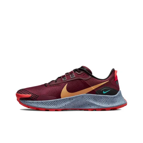Nike Pegasus Trail 3 Амортизаторы Shock Absorbers Противоскользящие Устойчивые к истиранию Дышащие Низкие Беговые кроссовки Мужские Красные