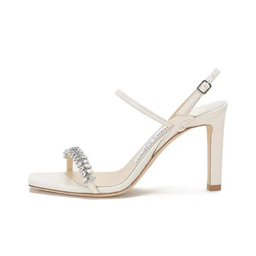 Jimmy Choo Meira One Ремень Высокий Каблук Сандалии Женские Молочно-белые
