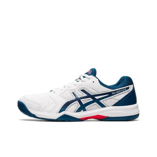 Asics Gel Dedicate 6 Low Top Беговые кроссовки Мужские Белый Синий