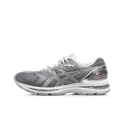 Asics Гель Nimbus 20 Устойчивый к истиранию Низкий Топ Беговые кроссовки Мужские Серебристо-белые