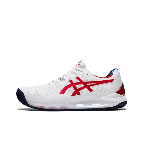 Asics Gel Resolution 8 Clay L.E. Низкий Топ Беговые кроссовки Мужской Белый Красный