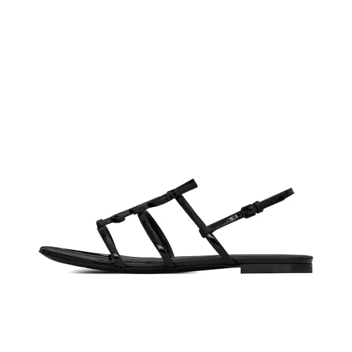 SAINT LAURENT CASSANDRA One Ремень Сандалии Женские Черные