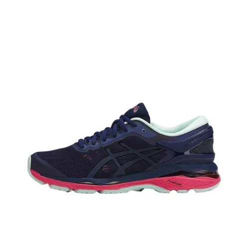Asics Gel Kayano 24 Устойчивый к абразиву Дышащий Низкий Топ Марафон Бег на длинные дистанции Обувь Женская Темно-синий