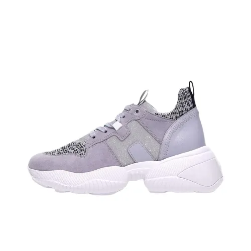 HOGAN Interaction Износостойкий Низкий Топ Повседневная Обувь Женская Серый Серебряный Черный