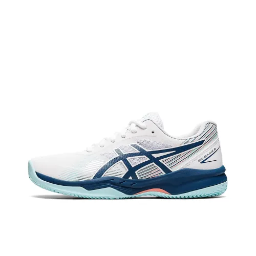 Asics Гель Game 8 Low Топ Кроссовки для тенниса Женские Белые Синие