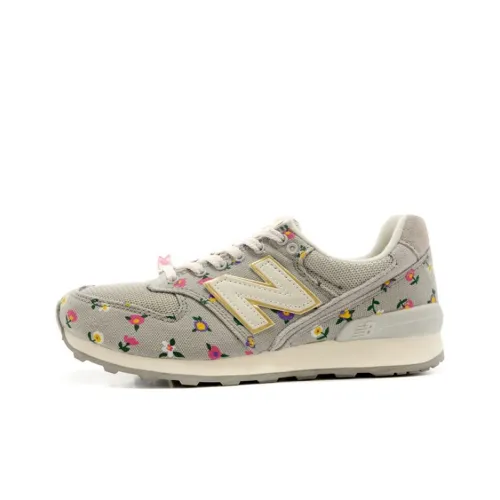 New Balance NB 996 Амортизация и Дышащий Низкий Топ Марафон Беговые Кроссовки Женские Серый Красный и Желтый Многоцветный