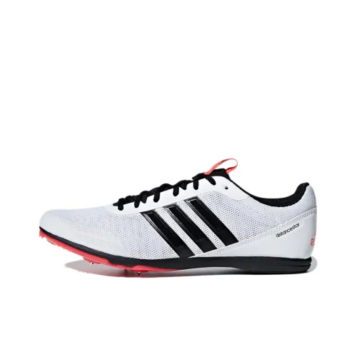 Adidas Distancestar Spikes Амортизация и Устойчивость к Износу Покрытие Низкий Топ Беговые кроссовки Мужские Белый Черный