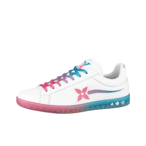 LOUIS VUITTON Люксембург Самотрацкие Низкие Топы Стильные Скейтбординги Мужские Белый Розовый Синий