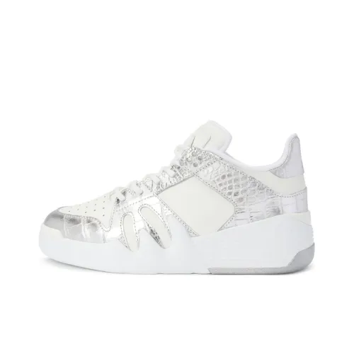 Giuseppe Zanotti GZ Talon Low Топ Стильные Скейтбординги Мужской Белый Серебряный