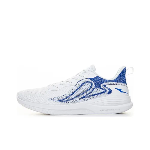 Erke Shock Absorbers Slip-Resistant Abrasion-Resistant Low-Top Running Shoes Men's White Blue