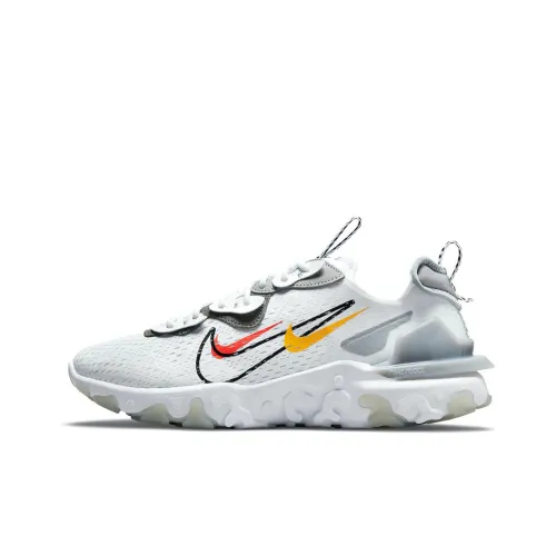 Nike React Vision Slip-Resistant Амортизация и Дышащий Низкий Топ Беговые кроссовки Мужские Белый Серый