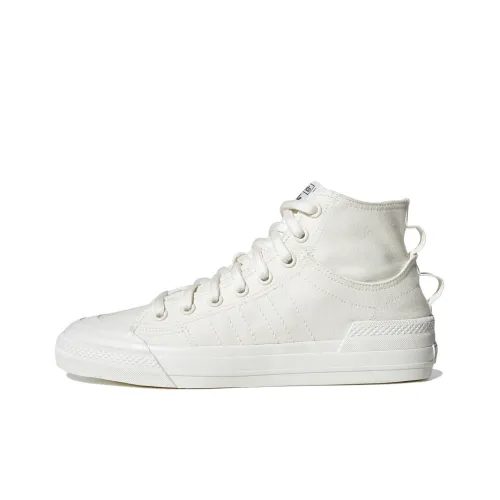 Adidas Originals NIZZA Hi Dl Slip-resistant Abrasion-resistant High Top Skateboard Shoes Unisex White Adidas Originals NIZZA Hi Dl Противоскользящие Устойчивые к истиранию Высокие Кроссовки для скейтбординга Унисекс Белые