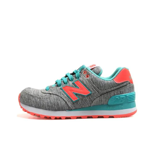 New Balance NB 574 Series Glitch Pack Низкие Кроссовки для Бега Женские Серый Зеленый Оранжевый