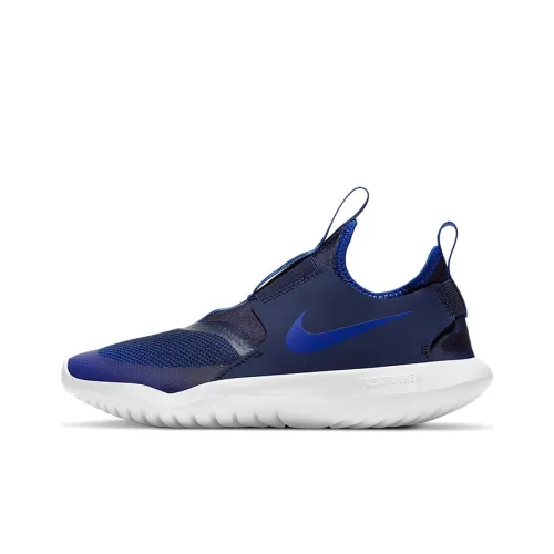 Nike Flex Runner Амортизаторы Shock противоскользящие устойчивые к истиранию низкий топ беговые кроссовки GS синий белый