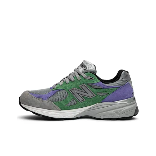 Stray Rats x New Balance NB 990 V3 Low Топ Беговые кроссовки Унисекс Зеленый Фиолетовый