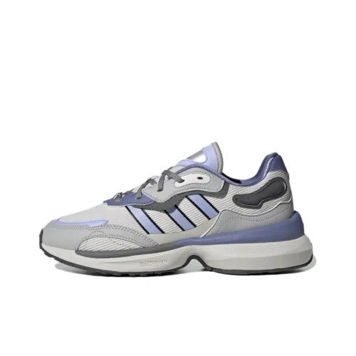 Adidas Originals Zentic Аbrasion Resistant Покрытие Низкие Кроссовки для Бега Marathon Женские Серый Фиолетовый