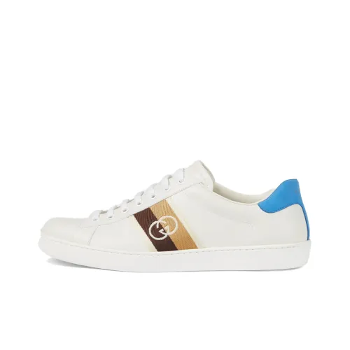 GUCCI Ace Low Топ Стильные Скейтбординги Мужской Белый