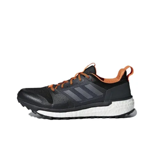 Adidas Supernova Slip-Resistant Низкие Беговые Кроссовки Мужские Черные Серые Апельсиновые