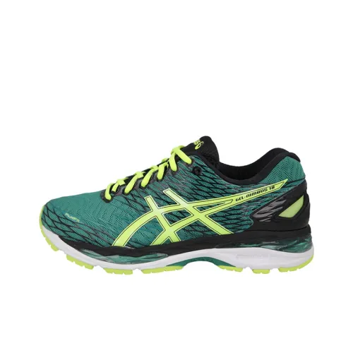 Asics Gel Nimbus 18 Low Топ Беговые кроссовки Мужские Зеленый Желтый