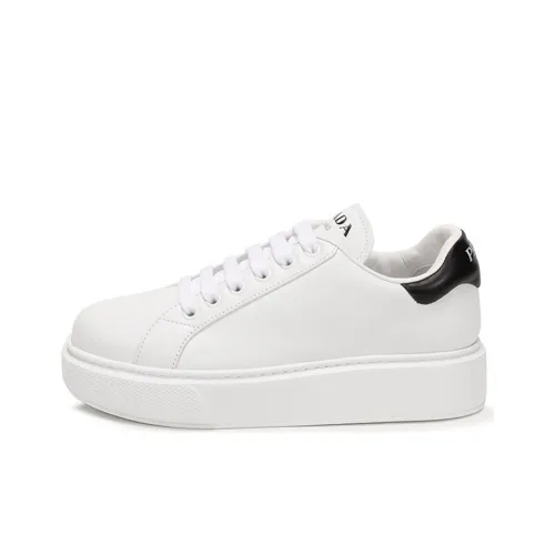 PRADA Низкий Топ Стильные Скейтбординги Женские Белые Черные