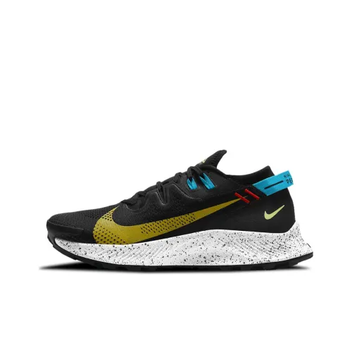 Nike Pegasus Trail 2 Амортизаторы Slip-on Resistant Low Top Air Cushion Трейл Бег Обувь Мужская Черный Желтый Синий