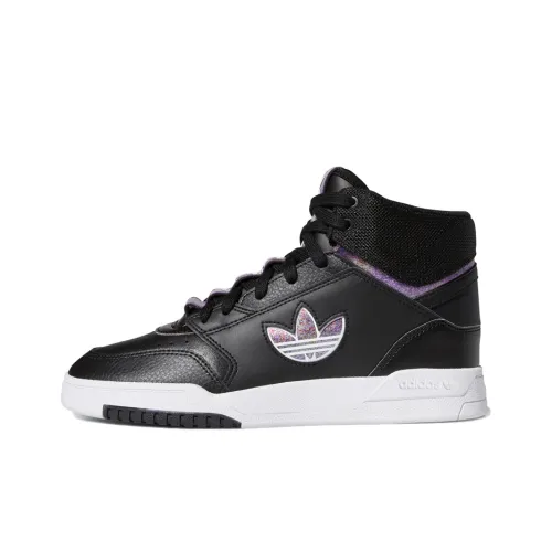 Adidas Originals Drop Step Slip-Resistant Abrasion-Resistant High Top Skateboard Shoes Women's Black White Purple Adidas Originals Drop Step Slip-Resistant Abrasion-Resistant Высокие Кроссовки для Скейтбординга Женские Черный Белый Фиолетовый